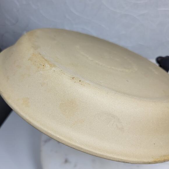 VTG Pampered Chef Stoneware Pie Plate 10" Cream Round Deep Baking Dish 1996 - Picture 11 of 11